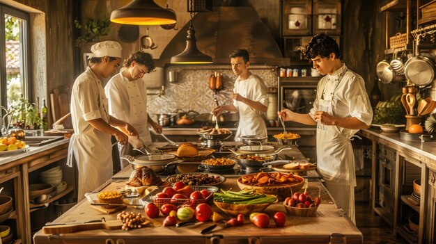 Zespół przygotowujący posiłek